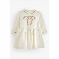 Baker By Ted Baker Cream Bow Dress -Baker by Ted Baker shop unnamed file 1099