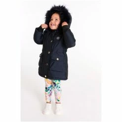 Baker By Ted Baker Navy Frill Parka Coat