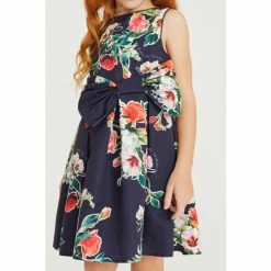 Baker By Ted Baker Navy Blue Floral Bow Dress