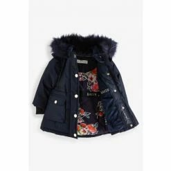 Baker By Ted Baker Navy Frill Parka Coat 10 Baker By Ted Baker Navy Frill Parka Coat -Baker by Ted Baker shop unnamed file 128