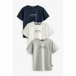 Baker By Ted Baker Navy/Grey/White T-Shirts 3 Pack -Baker by Ted Baker shop unnamed file 1380