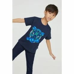 Baker By Ted Baker Navy Blue Lion Short Sleeve T-Shirt