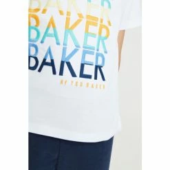 Baker By Ted Baker White Graphic Short Sleeve T-Shirt -Baker by Ted Baker shop unnamed file 1407