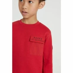 Baker By Ted Baker Red Pocket Long Sleeved T-Shirt -Baker by Ted Baker shop unnamed file 1457