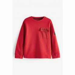 Baker By Ted Baker Red Pocket Long Sleeved T-Shirt -Baker by Ted Baker shop unnamed file 1458