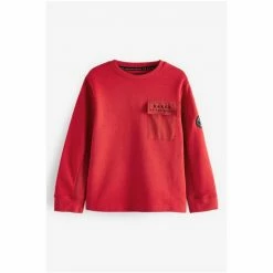 Baker By Ted Baker Red Pocket Long Sleeved T-Shirt -Baker by Ted Baker shop unnamed file 1462
