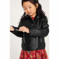 Baker By Ted Baker Black PU Biker Jacket -Baker by Ted Baker shop unnamed file 1530