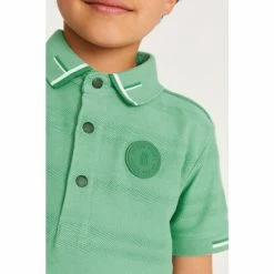 Baker By Ted Baker Green Textured Polo Shirt -Baker by Ted Baker shop unnamed file 1606