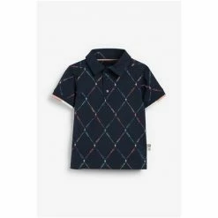 Baker By Ted Baker Argyle Polo Shirt Navy -Baker by Ted Baker shop unnamed file 1640