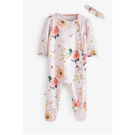 unnamed-file-1696.jpg Baker By Ted Baker Pink Floral Sleepsuit And Headband Set -Baker by Ted Baker shop unnamed file 1696