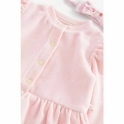 Baker By Ted Baker Pink Velour Romper -Baker by Ted Baker shop unnamed file 1838