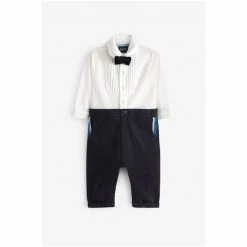 Baker By Ted Baker Navy And Cream Occasion Rompersuit -Baker by Ted Baker shop unnamed file 1869