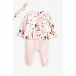 Baker By Ted Baker Pink Floral Romper And Headband