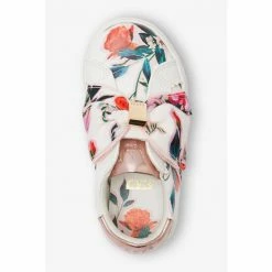 Baker By Ted Baker White Floral Bow Trainers -Baker by Ted Baker shop unnamed file 2106