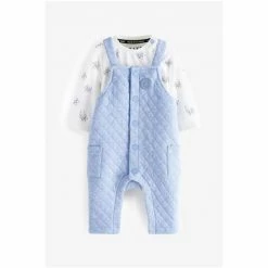 Baker By Ted Baker Blue Quilted Dungarees Set -Baker by Ted Baker shop unnamed file 2224