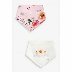 Baker By Ted Baker Pink Daisy Ribbed Bibs 2 Pack
