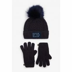 Baker by Ted Baker shop 12 Baker By Ted Baker Sparkly Navy Pom Hat And Gloves Set