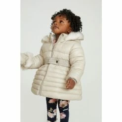 Baker By Ted Baker Pearl White Volume Skirt Coat