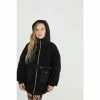 Baker By Ted Baker Black Borg Mixed Coat -Baker by Ted Baker shop unnamed file 334