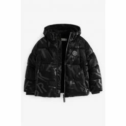 Baker By Ted Baker Black Shine Shower Resistant Padded Coat -Baker by Ted Baker shop unnamed file 353