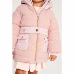 Baker By Ted Baker Pink Borg Mixed Coat -Baker by Ted Baker shop unnamed file 369