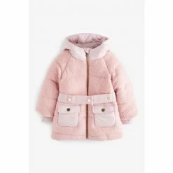 Baker By Ted Baker Pink Borg Mixed Coat -Baker by Ted Baker shop unnamed file 371