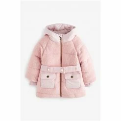 Baker By Ted Baker Pink Borg Mixed Coat -Baker by Ted Baker shop unnamed file 377