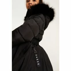 Baker By Ted Baker Black Skirt Parka Coat -Baker by Ted Baker shop unnamed file 469