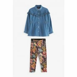 Baker By Ted Baker Blue Chambray Blouse And Leggings Set -Baker by Ted Baker shop unnamed file 616