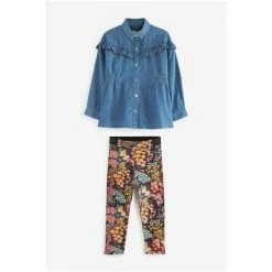 Baker By Ted Baker Blue Chambray Blouse And Leggings Set -Baker by Ted Baker shop unnamed file 621