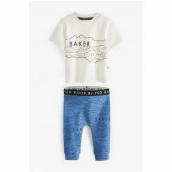 Baker By Ted Baker Blue Graphic T-Shirt And Leggings Set -Baker by Ted Baker shop unnamed file 702