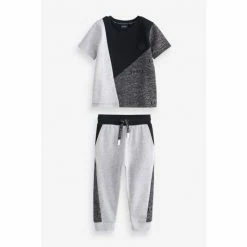 Baker By Ted Baker Grey Colourblock T-Shirt And Joggers Set -Baker by Ted Baker shop unnamed file 750