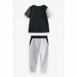Baker By Ted Baker Grey Colourblock T-Shirt And Joggers Set -Baker by Ted Baker shop unnamed file 751