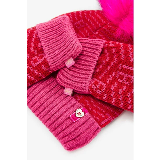 unnamed-file-837.jpg Baker By Ted Baker Pink Chevron Pom Hat And Gloves Set -Baker by Ted Baker shop unnamed file 837