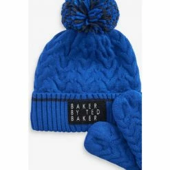 Baker By Ted Baker Pom Hat And Mittens Set Navy -Baker by Ted Baker shop unnamed file 846