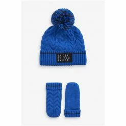 Baker By Ted Baker Pom Hat And Mittens Set Navy -Baker by Ted Baker shop unnamed file 847