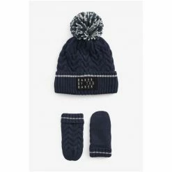 Baker By Ted Baker Pom Hat And Mittens Set Navy -Baker by Ted Baker shop unnamed file 848